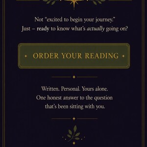 Luna Clarity Is This the Right Time timing tarot reading cover image, dark starry background with tarot cards, same-day written decision clarity report.
