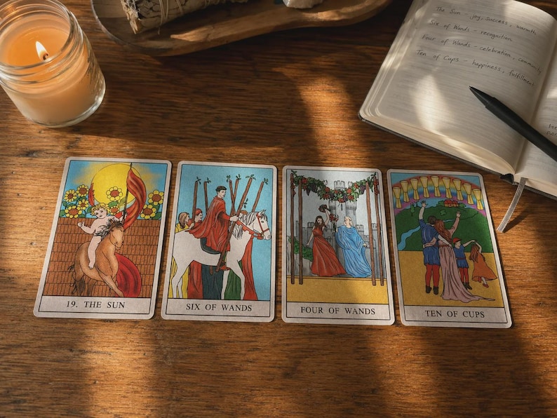 Luna Clarity Is This the Right Time timing tarot reading cover image, dark starry background with tarot cards, same-day written decision clarity report.