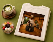 Japanese Cat Bed Long Sleeve Shirt | Cozy Tatami Cat Tee | British Longhair Cats | Japanese Home Gift