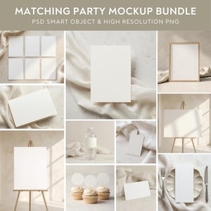 Festmockuppaket: Babyshower, Möhippa-inbjudningar (PSD, PNG)