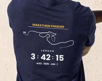 Camiseta de finalista de maratón, camiseta de running personalizada con nombre y fecha, regalo para corredores