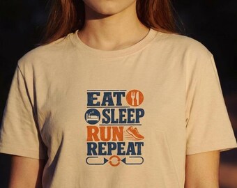 Camiseta "Eat Sleep Run Repeat", camiseta retro para correr, regalo para corredores de maratón.