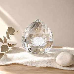 3D Lotus Crystal Sculpture | Sacred Geometry Gift | Healing Figurine | Spiritual Home Decor
