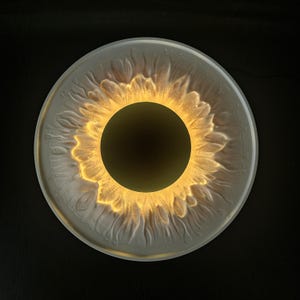 3D-utskriven, solförmörkelsevägglampa, solskens-corona-ljus, himmelsk dekor, appstyrd
