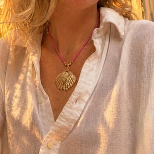 Pink Shell Necklace | Statement Beach Jewelry