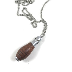 Aromatherapy Pendant | Essential Oil Necklace | Hand Turned Wood | Purpleheart