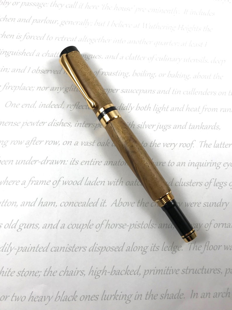 Fountain Pen Figured Teak Handturned Wood Pen