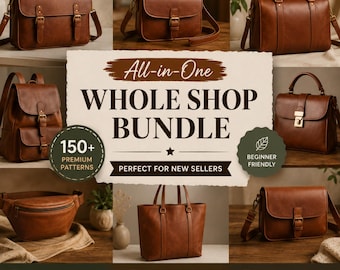 Paquete gigante de más de 150 patrones de cuero / Plantillas para carteras, gorras y bolsos con instrucciones / Paquete PDF de marroquinería