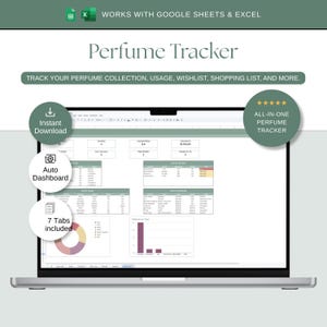 Perfume Collection Tracker Spreadsheet | Fragrance Collection and Wear Log (Digital Download)