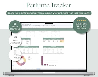 Perfume Collection Tracker Spreadsheet | Fragrance Collection and Wear Log (Digital Download)