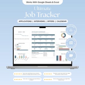 Jobsuche-Tracker-Tabelle: Bewerbungen, Vorstellungsgespräche, Angebote (Digitaler Download)