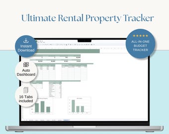 Ultimate Rental Property Tracker Spreadsheet, Automated Rent Roll & Landlord Dashboard, Google Sheets and Excel