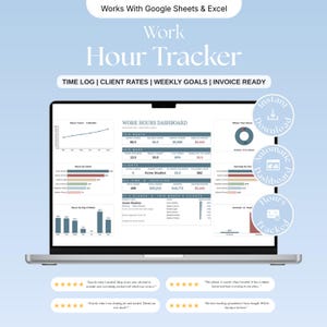 Work Hour Tracker Excel Template | Timesheet & Billable Hours Spreadsheet