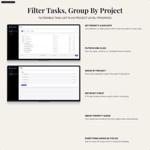 Task Tracker App, Productivity Dashboard (Digital Download) image 3