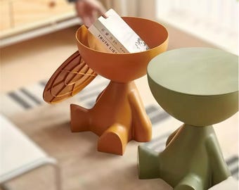 Mesa de centro plana y creativa, estilo crema, ideal para el sofá del salón, como mesita de noche o como mesa auxiliar pequeña.