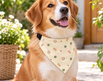 Personalisiertes Hundehalstuch mit individuellem Haustiermotiv und Namen, verstellbarer Schal