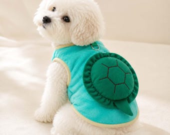 Turtle Shell Pet Costume, Green Dog Vest, Cat Outfit, Halloween Photo Prop