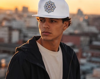 Moroccan Zellige Snapback Hat | Boho Cap | Islamic Geometric Design