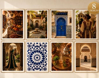 Moroccan Wall Art Pack | 8 Printable Posters | Instant Digital Download