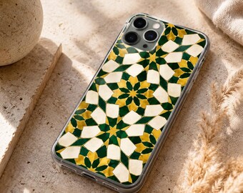 Emerald Zellige iPhone Case | Moroccan Geometric | Boho Phone Cover