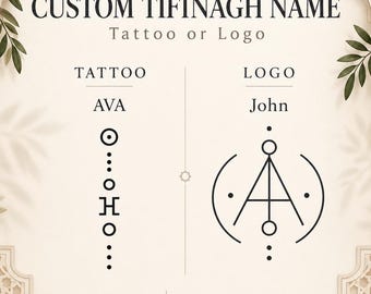 Custom Tifinagh Name Design – Amazigh Berber Tattoo or Logo – Personalized Name – 3 Concepts – Digital PNG JPG