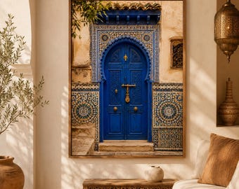 Moroccan Wall Art Printable Set, 8 Boho Posters, Digital Download, Riad and Zellige Decor