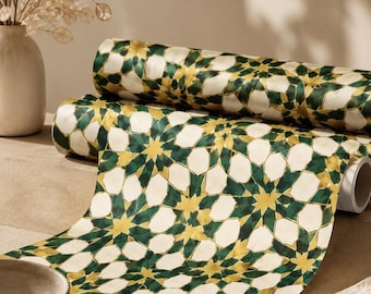 Emerald Zellige Wrapping Paper | Moroccan Gift Wrap | Set of 3