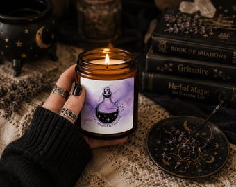 Hexenzauberkerze | Magische Apotheker-Sojakerze | Hexen-Deko | Hexengeschenk