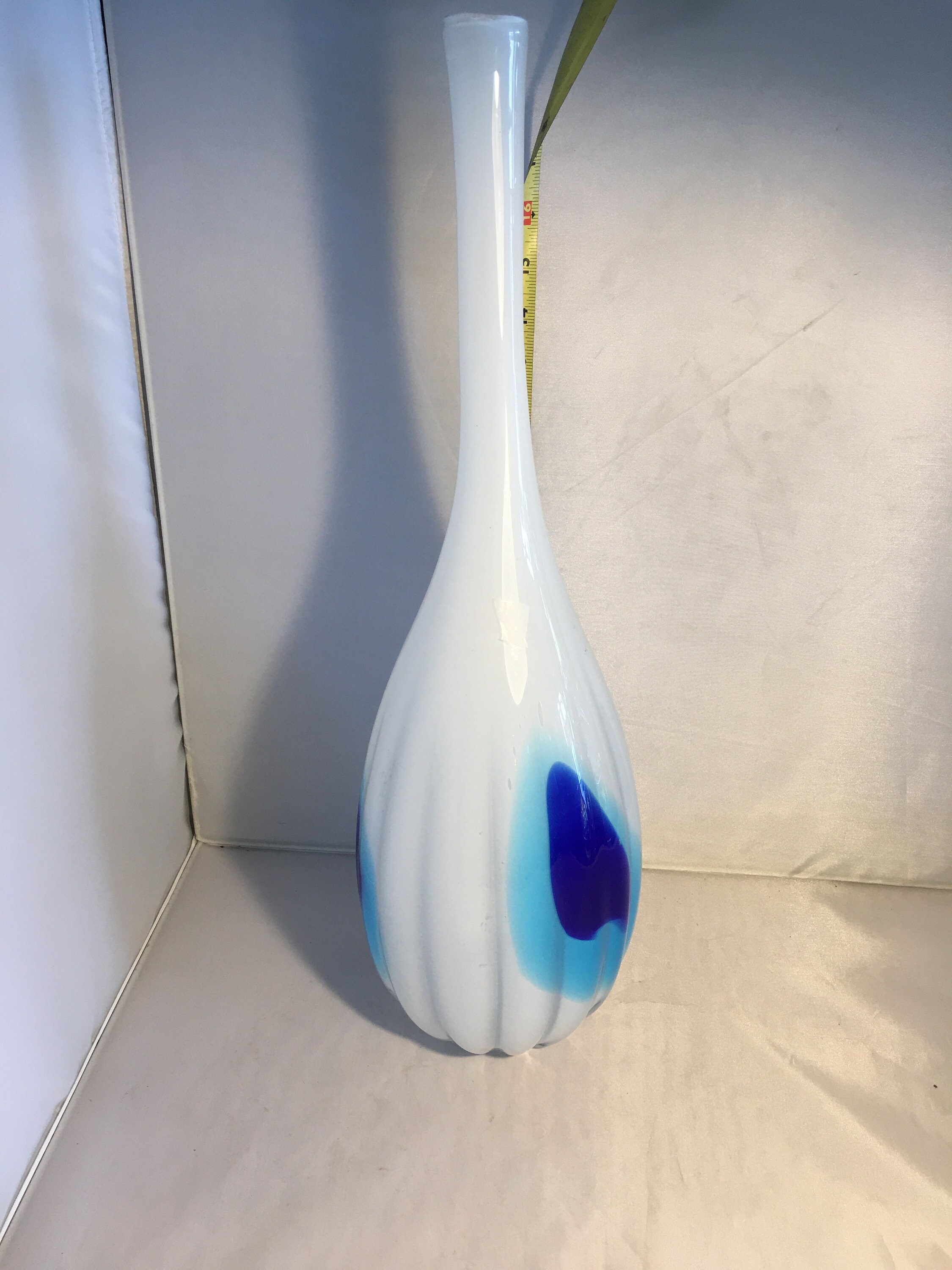 Heavenly Blue & White spotted Vase Etsy