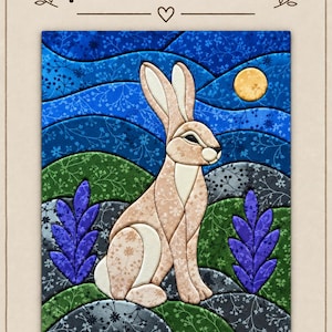 Large Kinusaiga Hare - Fabric Art Kit:  Cotton Textile Craft (A4) Japanese Art