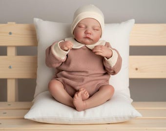 Reborn Baby Doll Girl, 17 Inch Sleeping Doll with Vinyl Limbs, Painted Hair and Gift Set