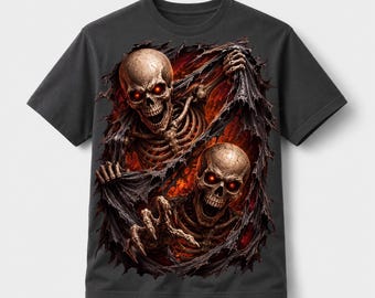 Skeleton PNG, 300 DPI Transparent Background With Ripped Fabric Horror Art