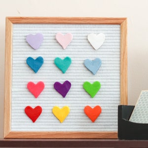 VALENTINES DAY HEART Letterboard Ornaments Pack of 12 Hearts / Felt Letter Board Accessories image 1