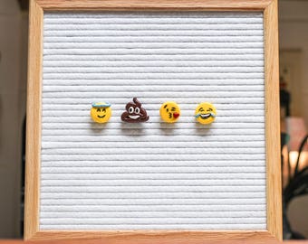 EMOJI LETTERBOARD ORNAMENTS (Pack of 4) / Felt Letter Board Accessories