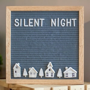Adornos del tablero de letras del pueblo navideño // Iconos y accesorios del tablero de letras de fieltro // Decoración navideña y navideña // Ideas de regalos de Navidad