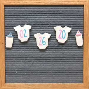 Iconos y accesorios personalizados de tablero de cartas GENDER REVEAL // decoración de tablero de cartas de fieltro // anuncio de bebé // decoración de baby shower // decoración de fiesta