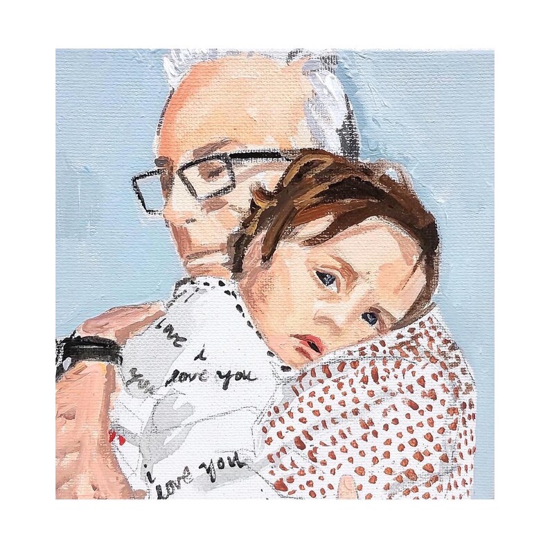 Custom hand painted 8\u201d x 10\u201d PET COUPLES or FAMILY Portrait Home Decor Gift Ideas Custom Painting Art