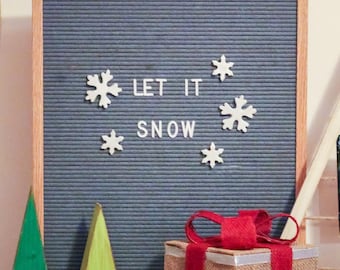 Winter SNOWFLAKE LETTERBOARD ORNAMENTEN (Pack of 5) / Vilten Letter Board Accessoires