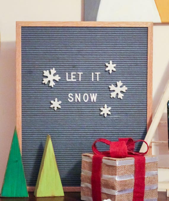 Winter SNOWFLAKE LETTERBOARD ORNAMENTS (Pack of 5) / Felt Letter Board Accessories