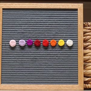 Ornamentos para quadro de letras PRIMAVERA // Pacote de 8 rosas // Acessórios para quadro de letras de feltro // Decoração de primavera // Decoração de flores