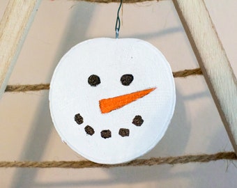 Hand Painted Snowman Christmas Tree Ornaments (Pack of 4)