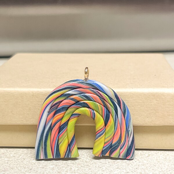 Multicolored RAINBOW necklace charm // Jewelry // Gift Ideas