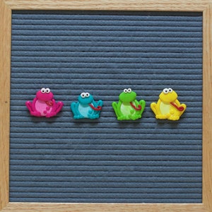 Frog Letter Board Ornaments (Pack of 4) // Felt Letter Board Icons & Accessories // Home  Decor // Playroom and Children&#39;s Room Decor