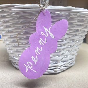 Hand painted custom Easter Basket Tag // Easter Decor // Holiday Decor