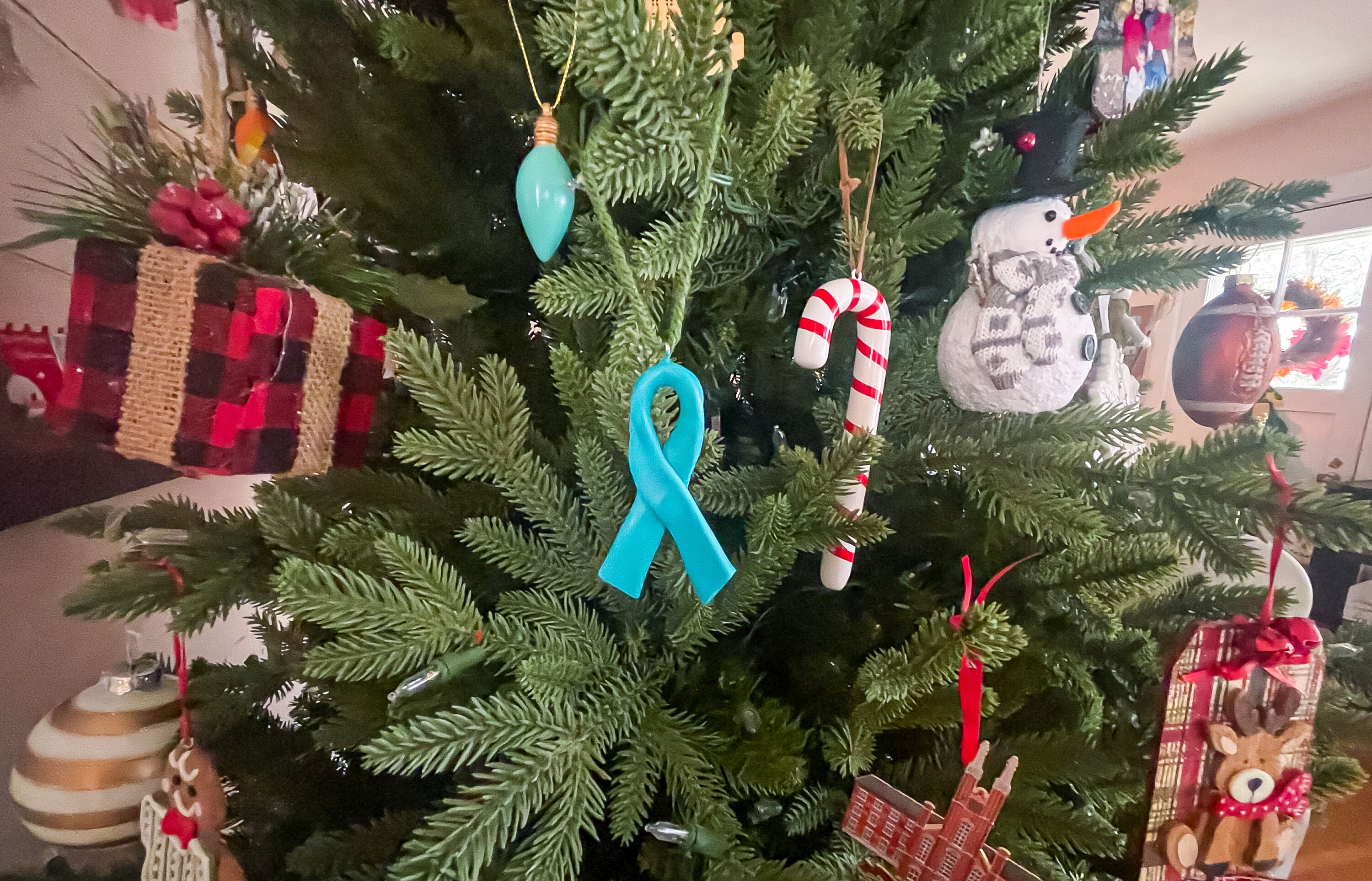 Prezzy Arthritis Awareness Ornament Personalized Blue Ribbon Christmas Tree  Ornaments 2023 Encouragement Gifts for Survivor Patient Xmas Hanging