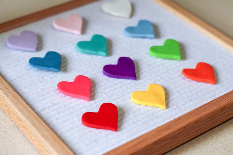 VALENTINES DAY HEART Letterboard Ornaments Pack of 12 Hearts / Felt Letter Board Accessories image 3