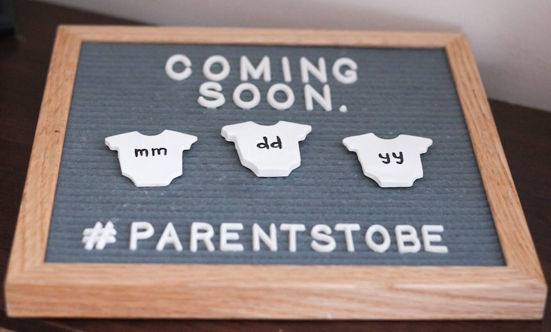 Download Custom PREGNANCY ANNOUNCEMENT letter board ornaments/ Onesies | Etsy