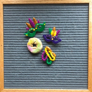MARDI GRAS accesorios de tablero de cartas // iconos de tablero de letras fieltro & ornamentos // Decoración de Pascua // decoración de primavera // decoración de fiesta // ideas de regalo