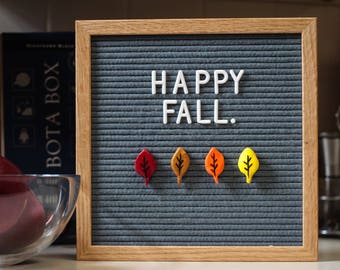 Herfstbladornamenten van klei - vilten letterbordaccessoires (set van 4)