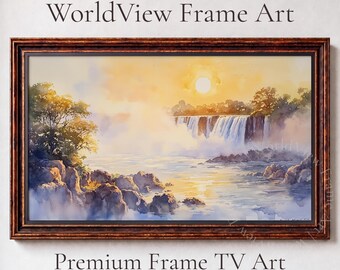 Victoria Falls Watercolor Sunrise Landscape, Samsung Frame TV Art (Digital Download) 23